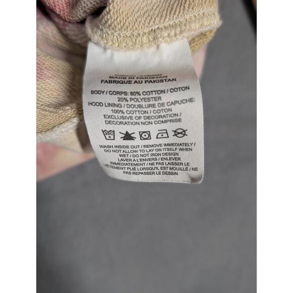 Nike Mens Small Tie Dye Hoodie Pink Yellow Swoosh Pullover Streetwear Preppy - Picture 5 of 8